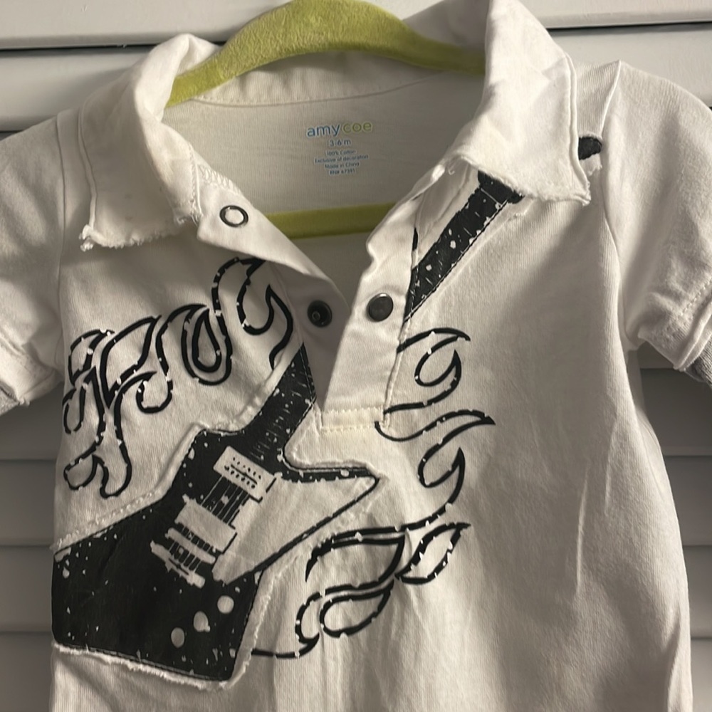 Amy Coe Distressed Punk Rocker Onesie & Jeans. Size 3-6M. EUC - Picture 4 of 7